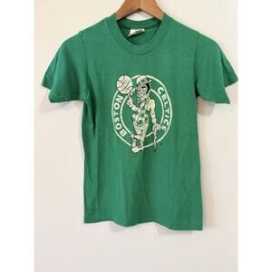 Vintage 80s NBA Boston Celtics Basketball Mascot Shirt Size Small Single Stitch